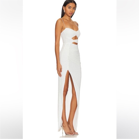 Nookie white sequin sublime cutout gown - Picture 3 of 10